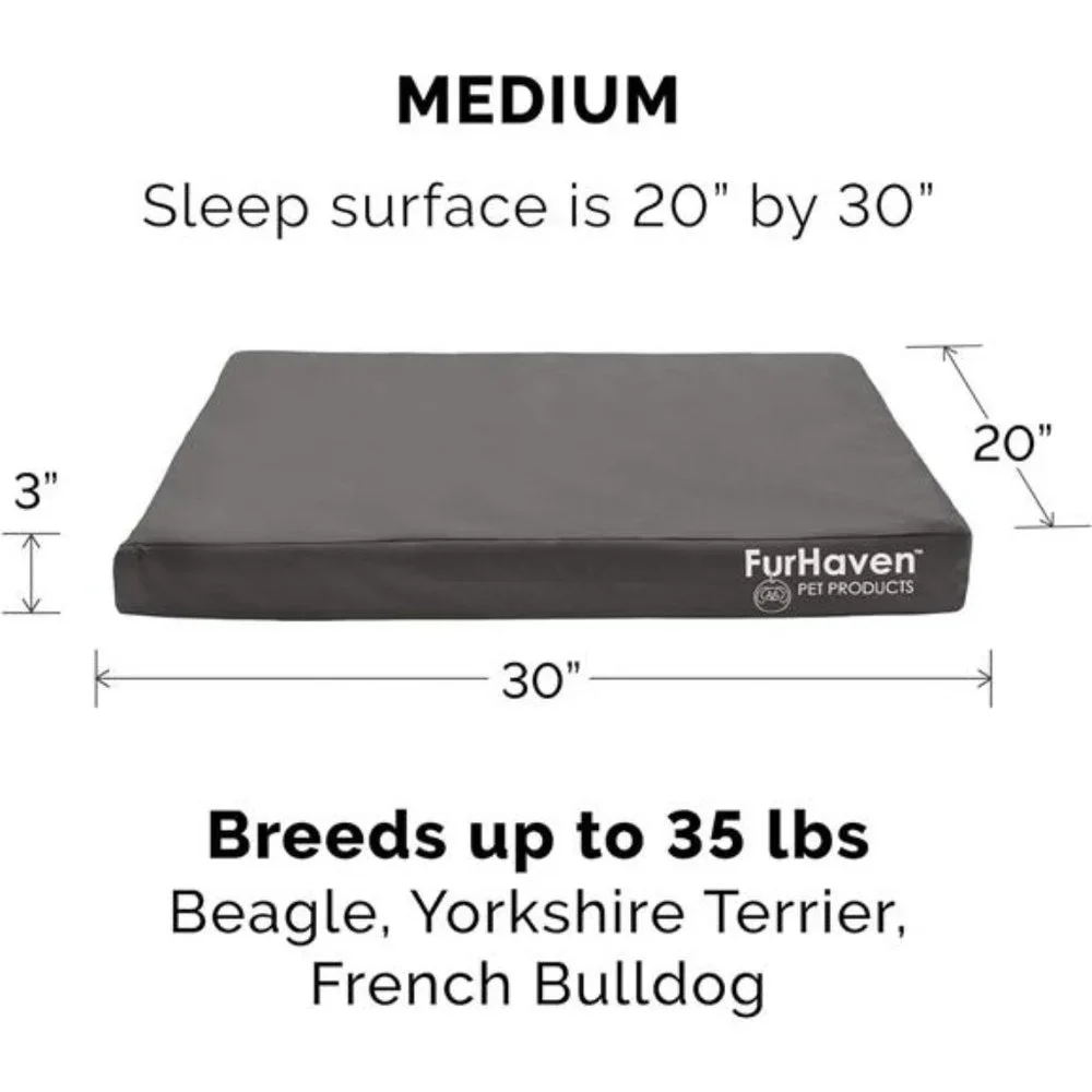 Water-Resistant Orthopedic DogBed for Medium/SmallDogs w/Removable WashableCover